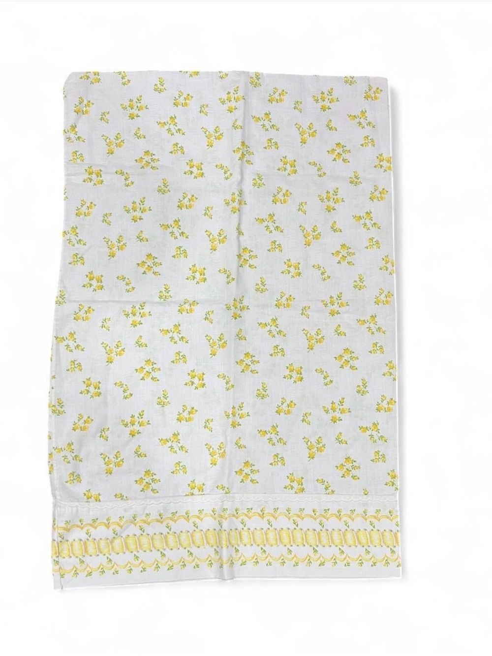 Vintage 70’s Yellow Floral Pillowcases (2) - White
